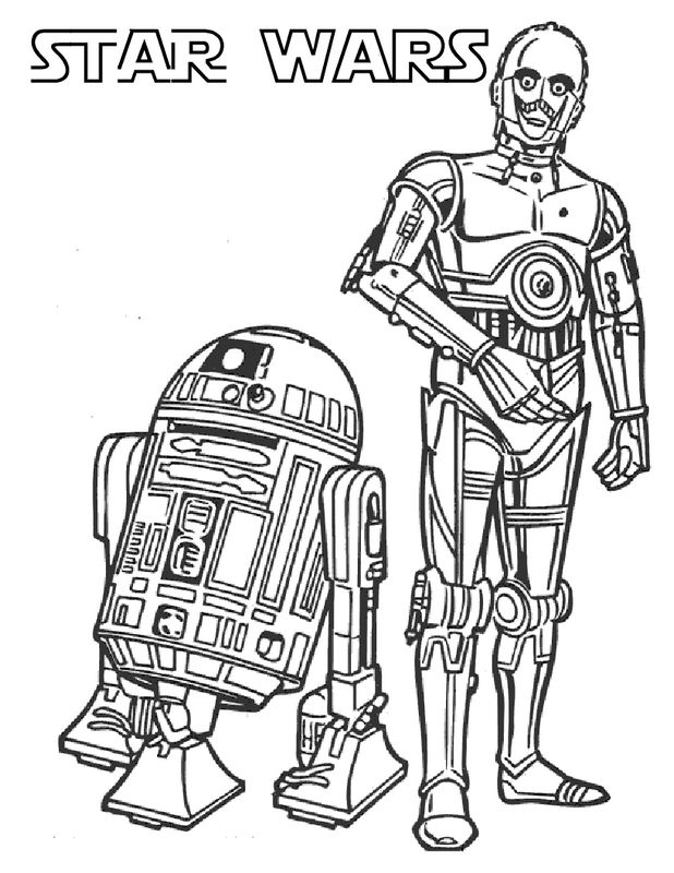ausmalbild Droiden C 3PO und R2 D2